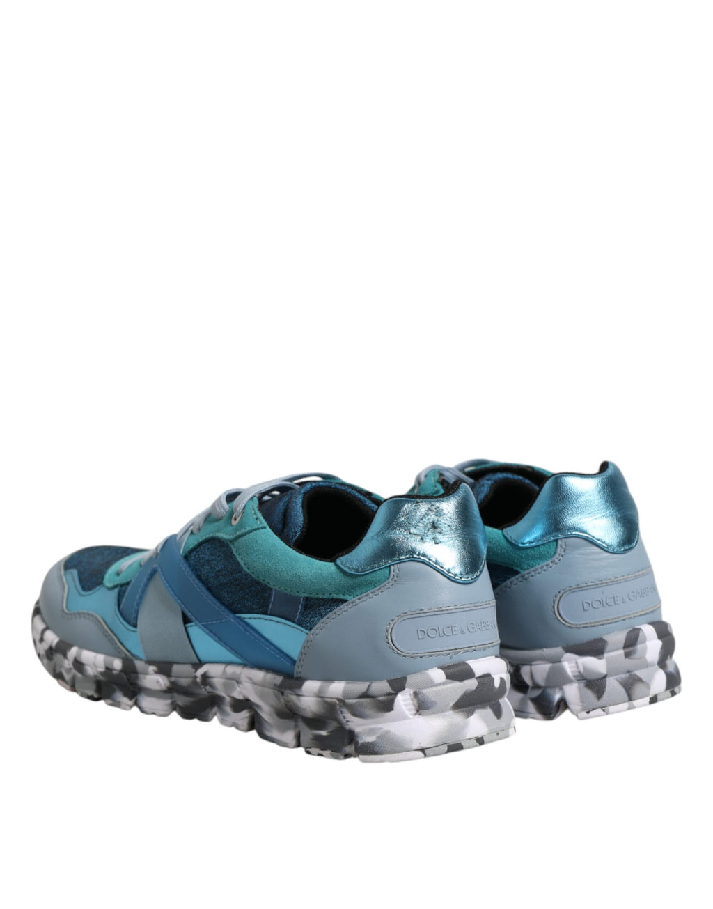 Chaussures sneakers basses pour hommes Dolce & Gabbana en dentelle multicolore, lacets, style décontracté et tendance.