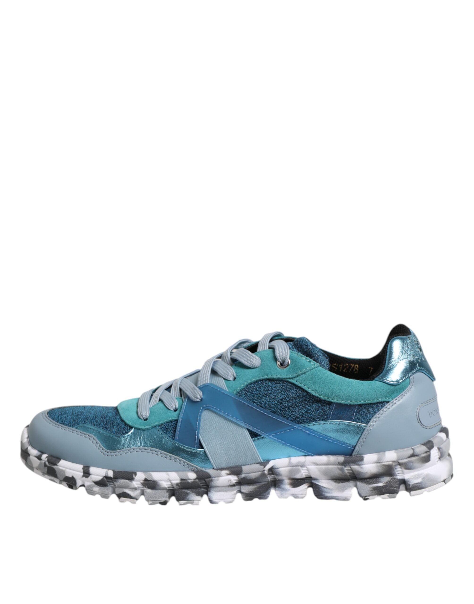 Chaussures sneakers basses Dolce & Gabbana pour homme, multicolores en dentelle à lacets, style décontracté et élégant.