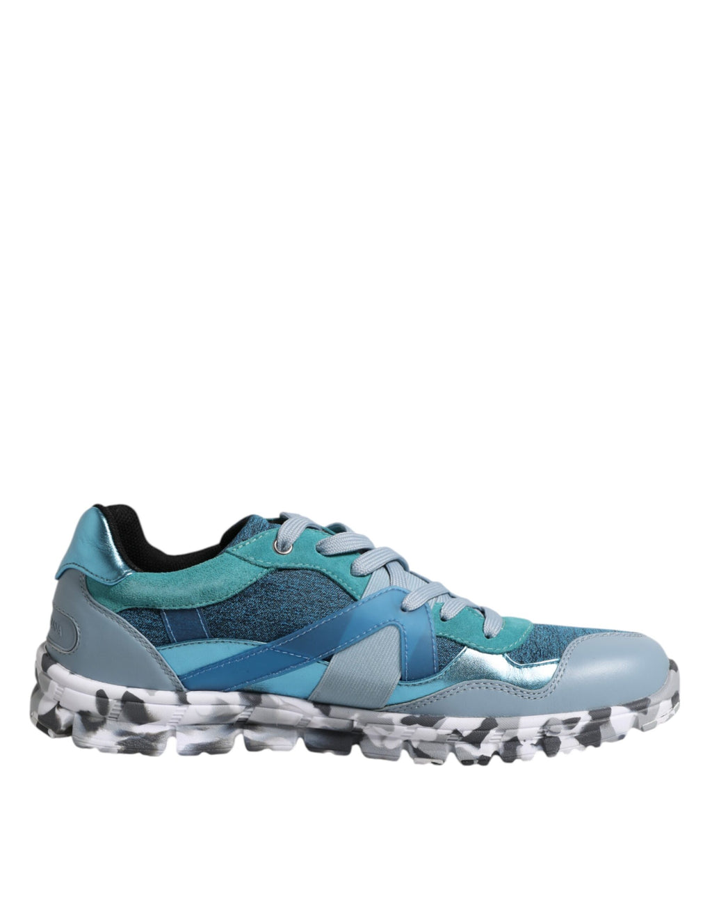 Chaussures sneakers homme Dolce & Gabbana en dentelle multicolore à lacets, basse top, style élégant et moderne.