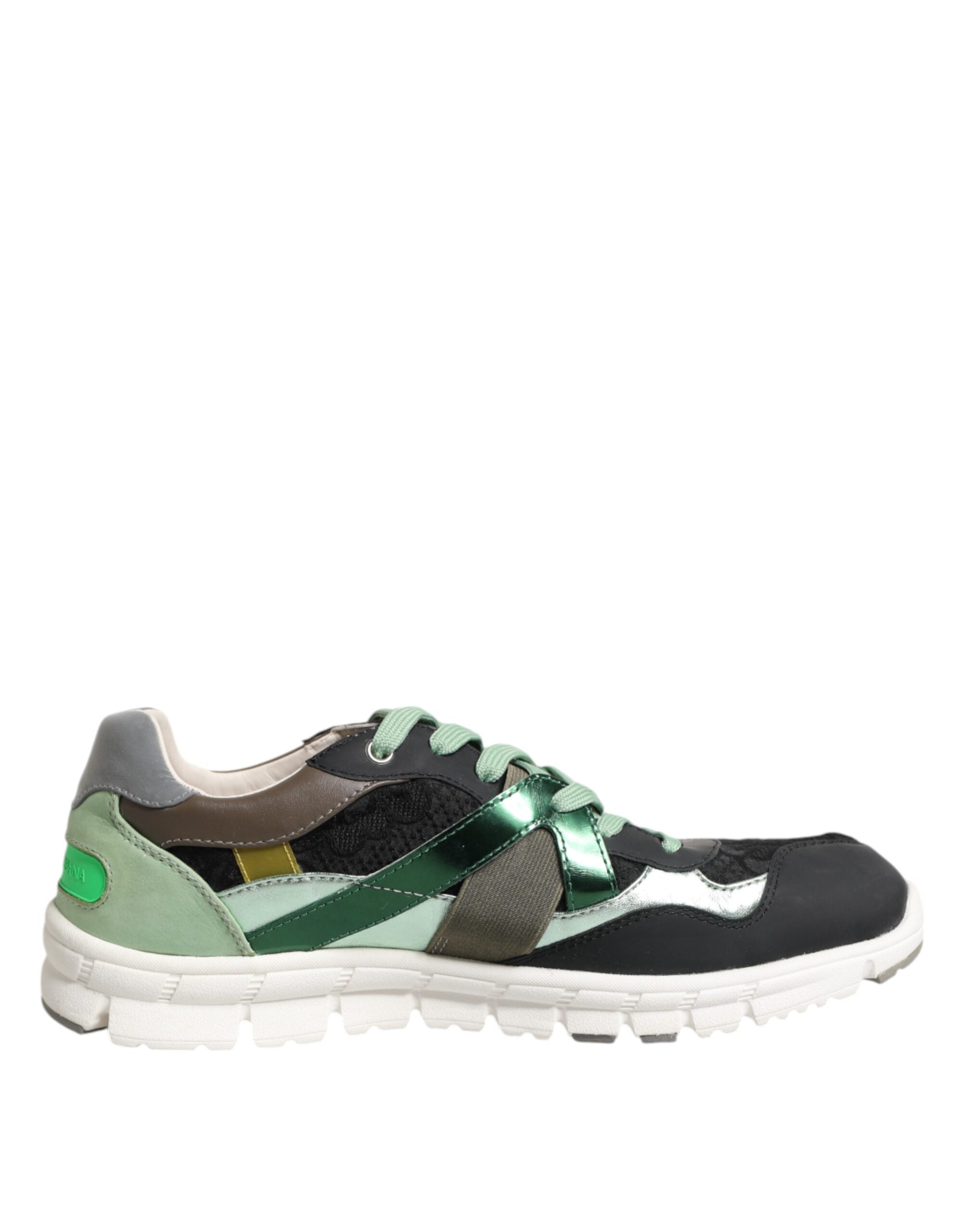 Chaussures baskets basses multicolores Dolce & Gabbana en dentelle, lacets, style élégant et moderne, visible sur l'image.