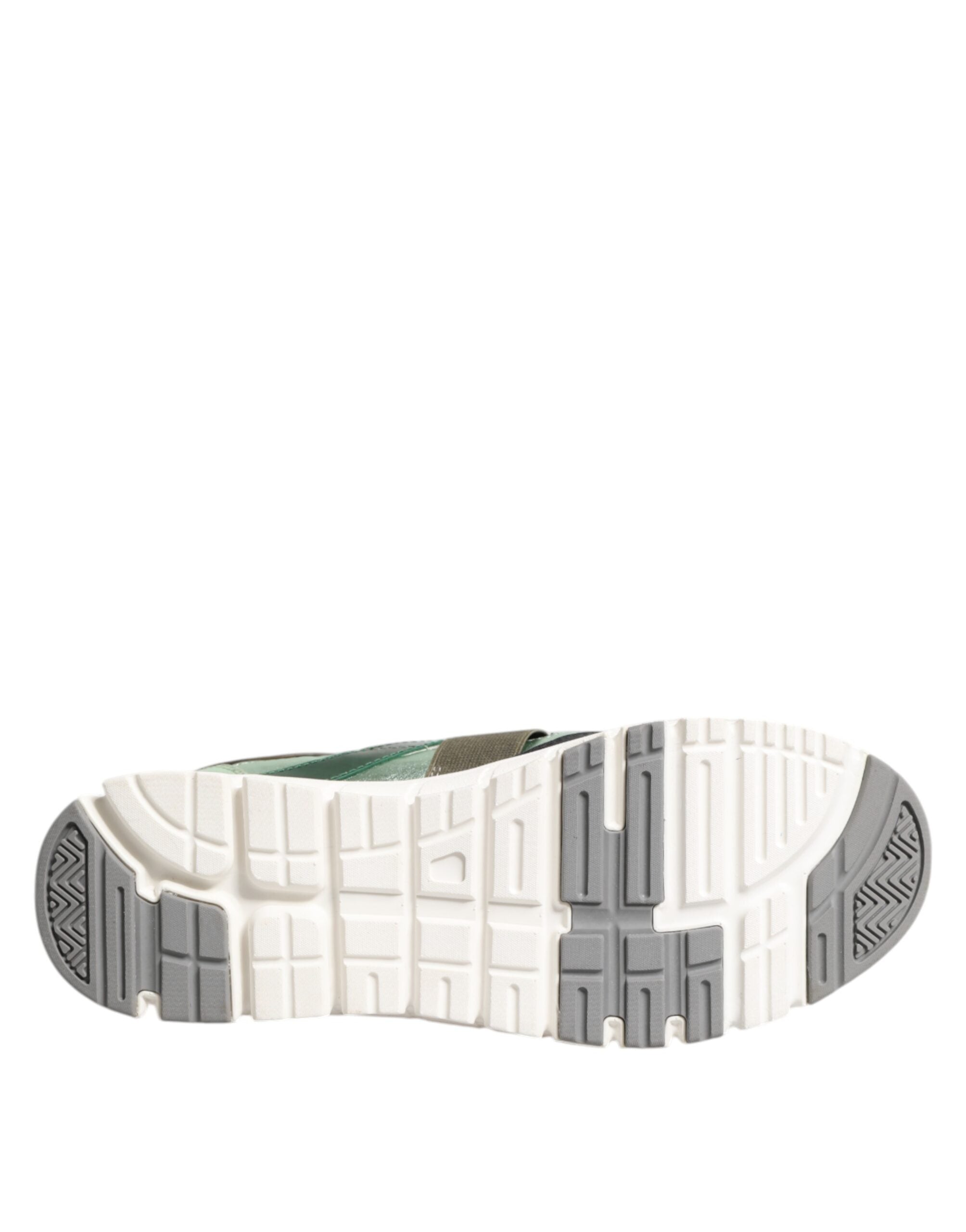 Chaussures Dolce & Gabbana, sneakers basses multicolores en dentelle avec laçage, style décontracté et élégant.