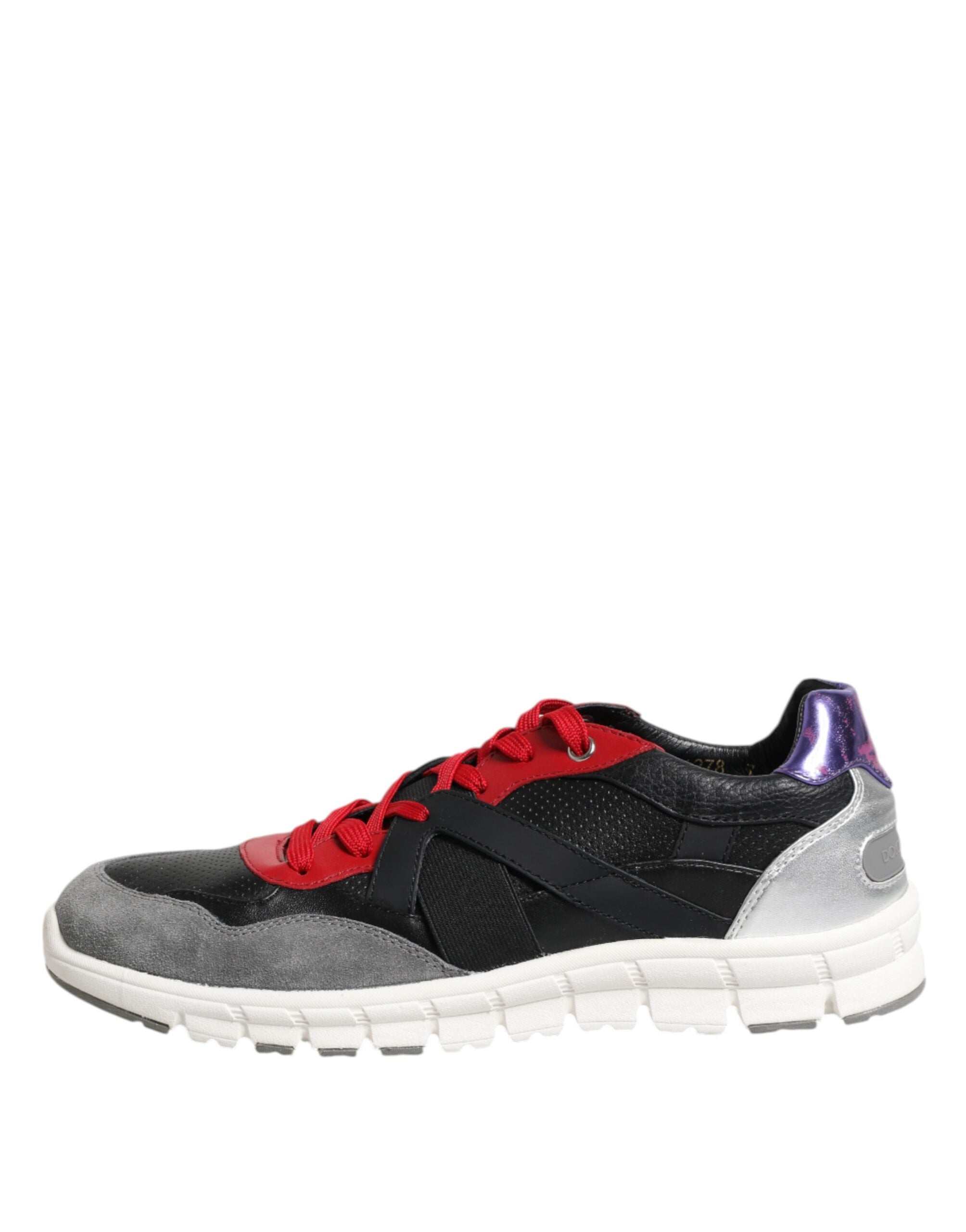 Chaussures de sneakers basses pour hommes Dolce & Gabbana en dentelle multicolore, lacets et style décontracté.