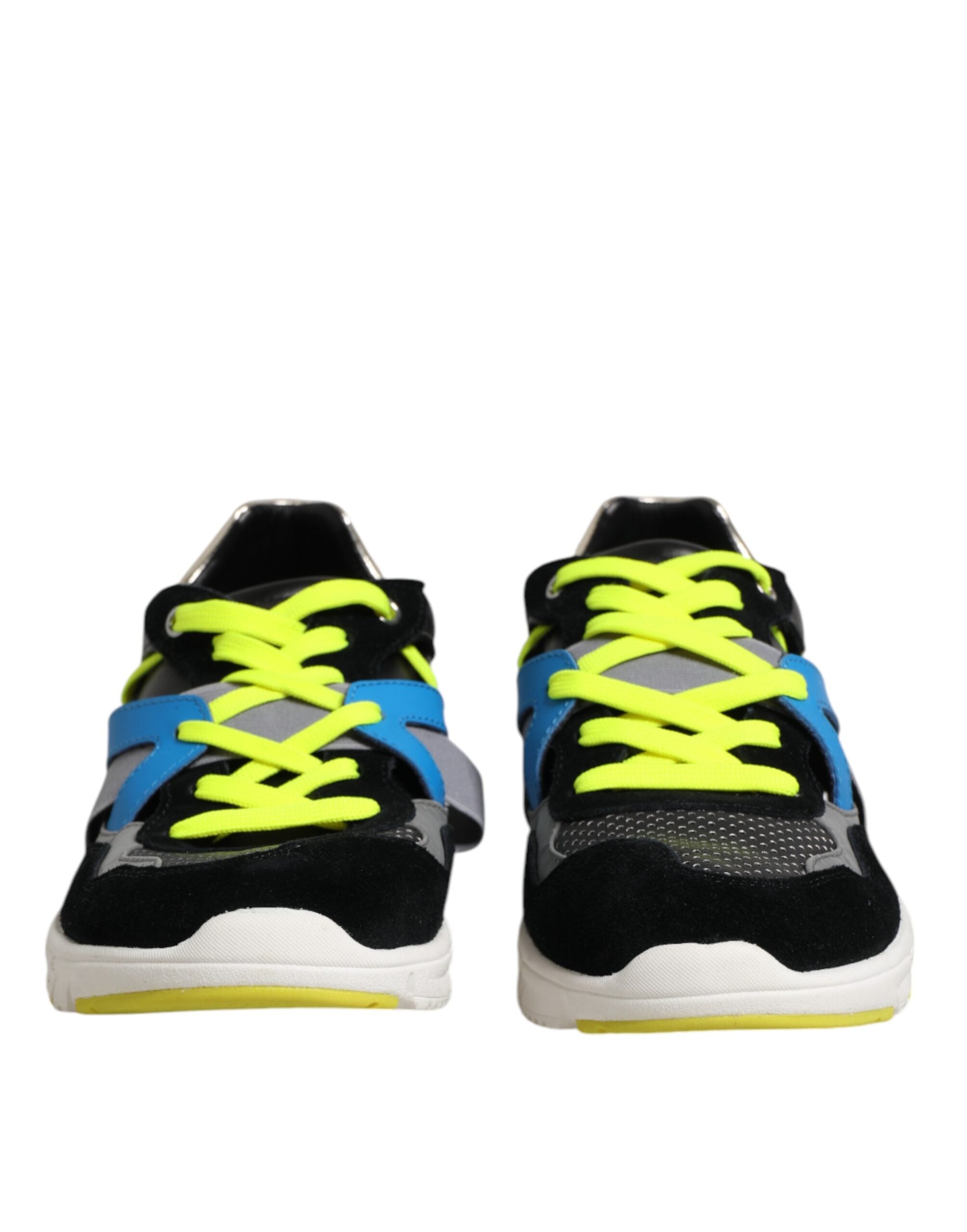 Chaussures sneakers basses pour hommes Dolce & Gabbana multicolores en dentelle, lacets et design élégant.