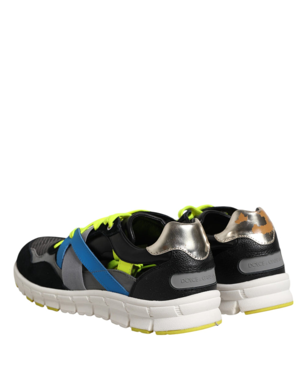 Chaussures sneakers basses pour homme Dolce & Gabbana en dentelle multicolore, lacets, vue de face
