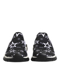 Chaussures sneakers basses Dolce & Gabbana Sorrento en noir et blanc, vue de face, avec détails de design élégants.