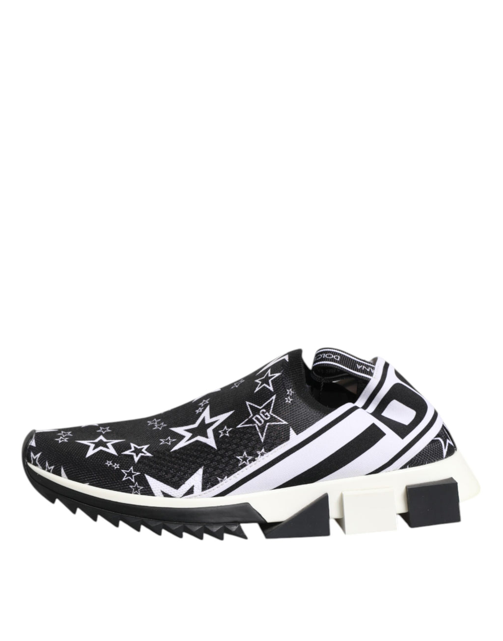 Chaussures basses noires et blanches Dolce & Gabbana Sorrento, baskets basses élégantes pour femmes et hommes.
