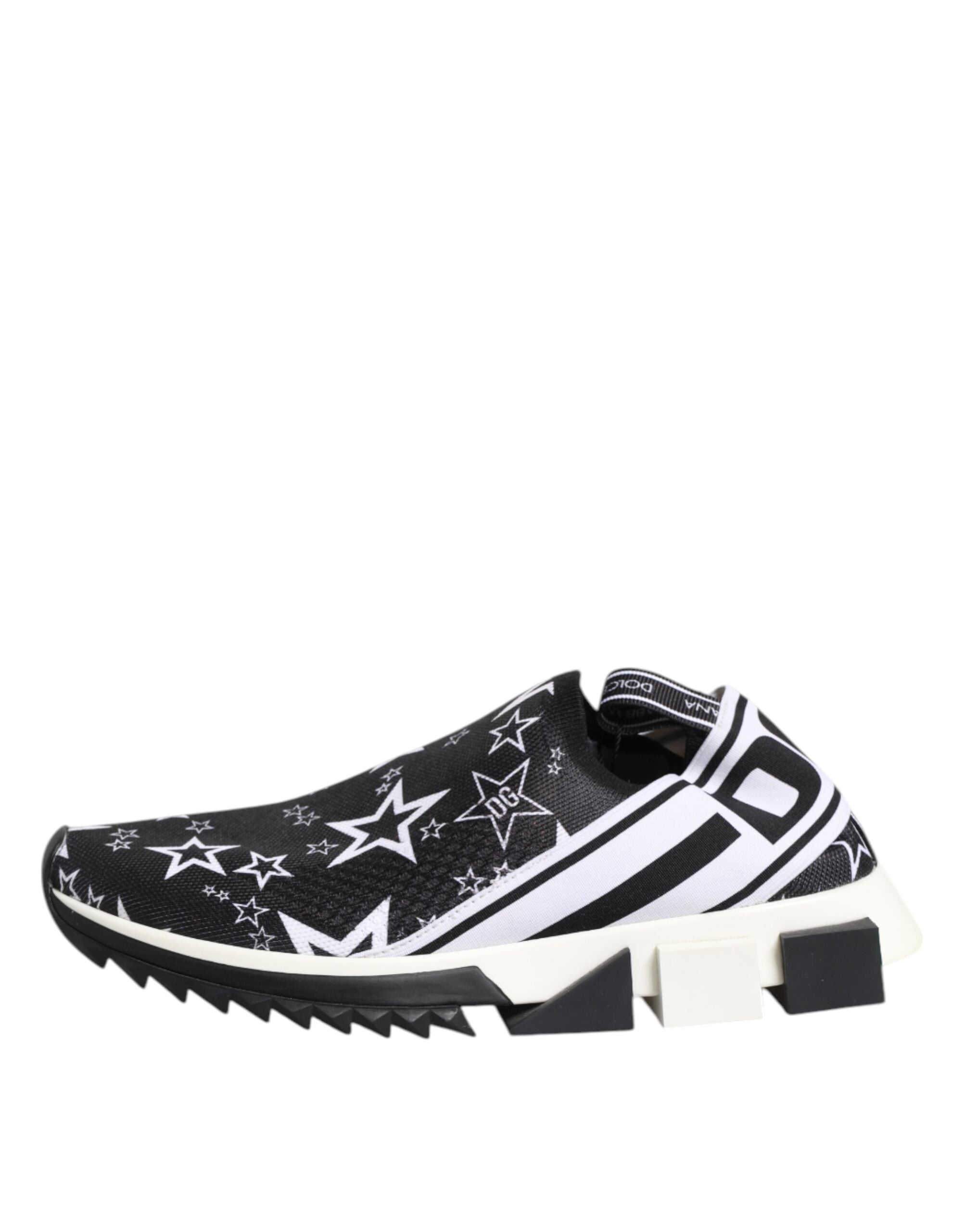 Chaussures basses noires et blanches Dolce & Gabbana Sorrento, baskets basses élégantes pour femmes et hommes.