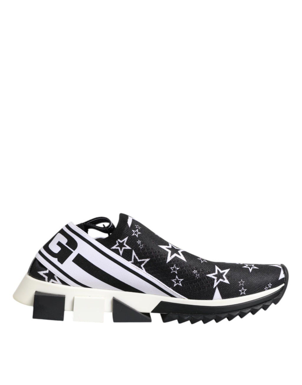 Chaussures basses Dolce & Gabbana Sorrento en noir et blanc, baskets élégantes en toile avec semelle blanche.