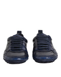 Chaussures sneakers basses en cuir bleu foncé pour hommes de Dolce & Gabbana, style élégant et moderne.