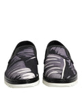 Chaussures sneakers homme Dolce & Gabbana Noires à motif tropical, slip-on, look élégant et tendance.