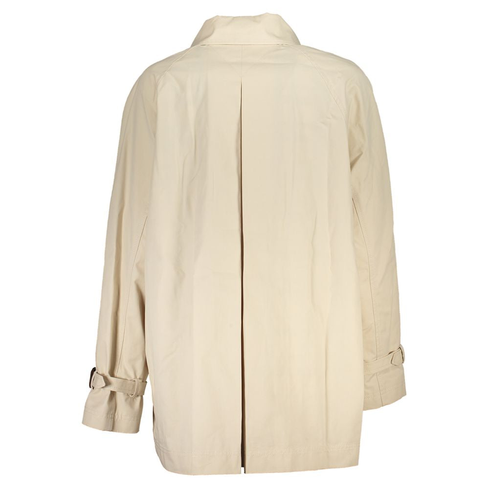 Manteau trench beige en coton pour femmes de Tommy Hilfiger, coupe élégante et look sophistiqué.