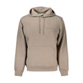 Pull à capuche pour homme Calvin Klein en coton marron, doux et confortable, avec logo discret sur la poitrine.