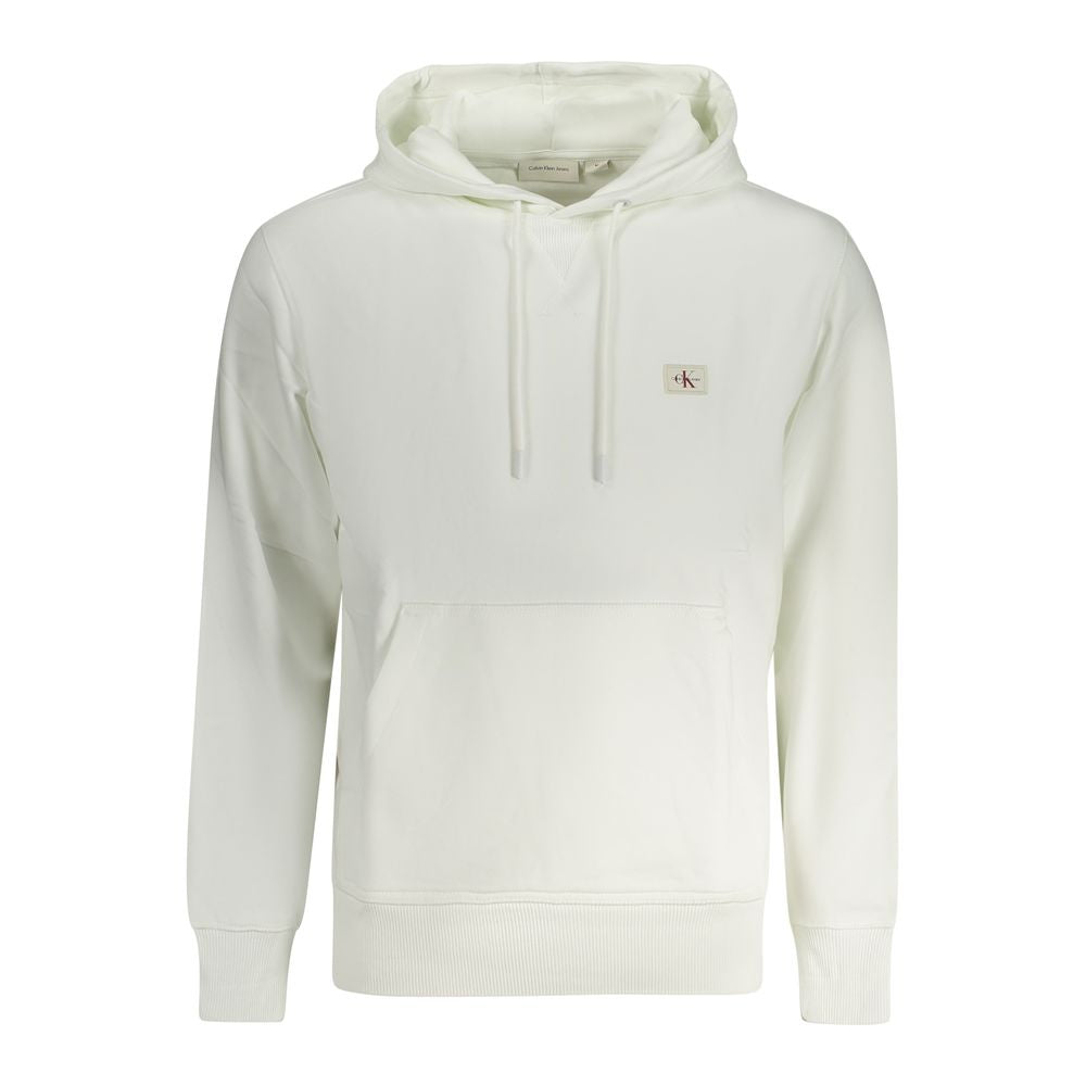 Calvin Klein Weißes Herren-Kapuzen-Sweatshirt aus Baumwolle