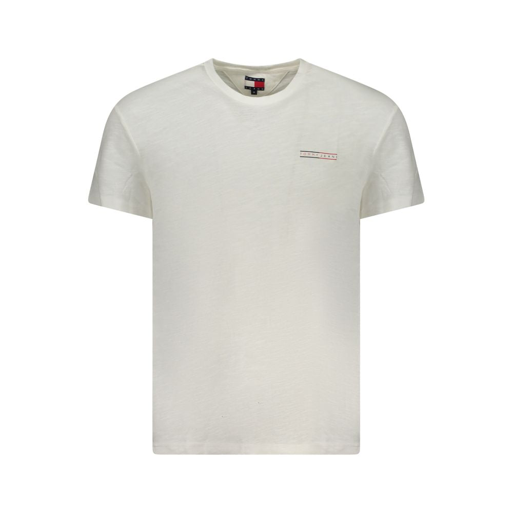 Chemise blanche en coton pour homme Tommy Hilfiger, col classique et manches longues, design élégant et décontracté.