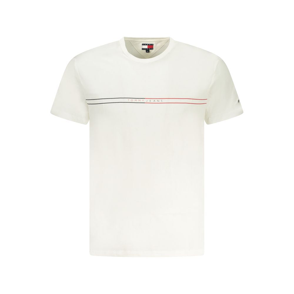T-shirt blanc pour homme de la marque Tommy Hilfiger en coton, modèle classique et confortable.
