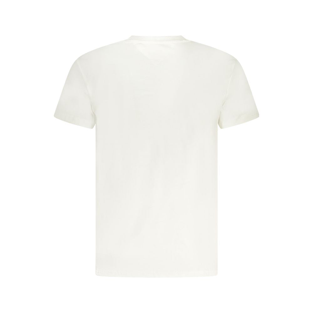 T-shirt blanc en coton pour homme de la marque Tommy Hilfiger, vue de face sur un fond neutre.
