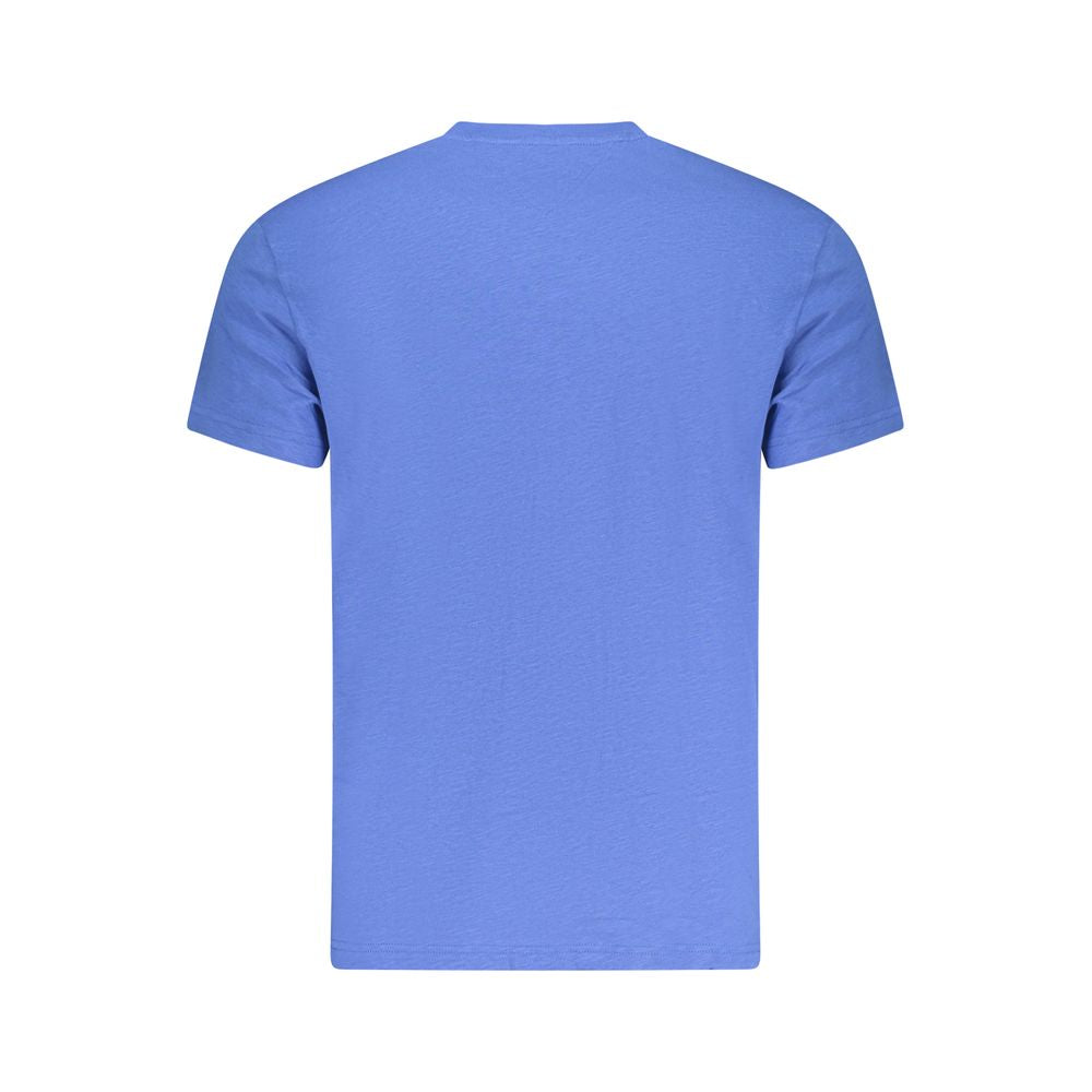 T-shirt homme en coton bleu Tommy Hilfiger, classique et confortable, avec logo discret sur la poitrine.
