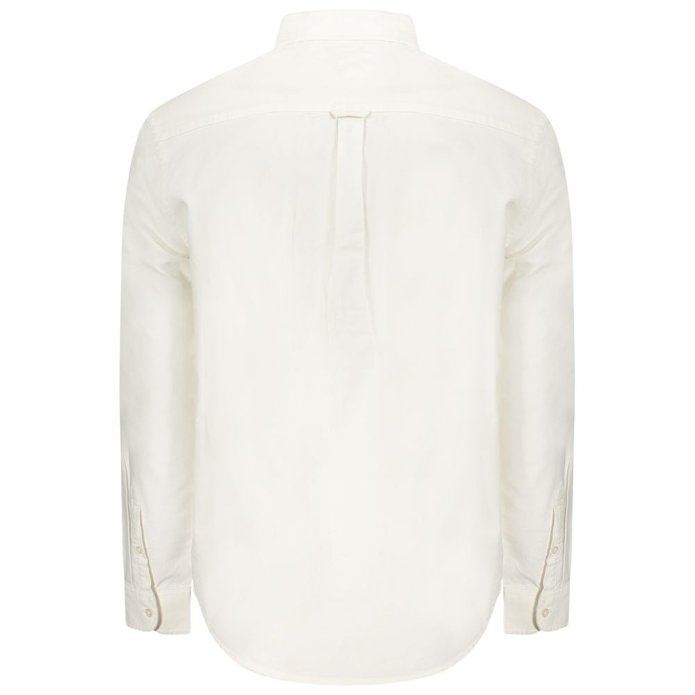 Chemise blanche en coton pour homme de la marque Tommy Hilfiger, vue de face sur un modèle.