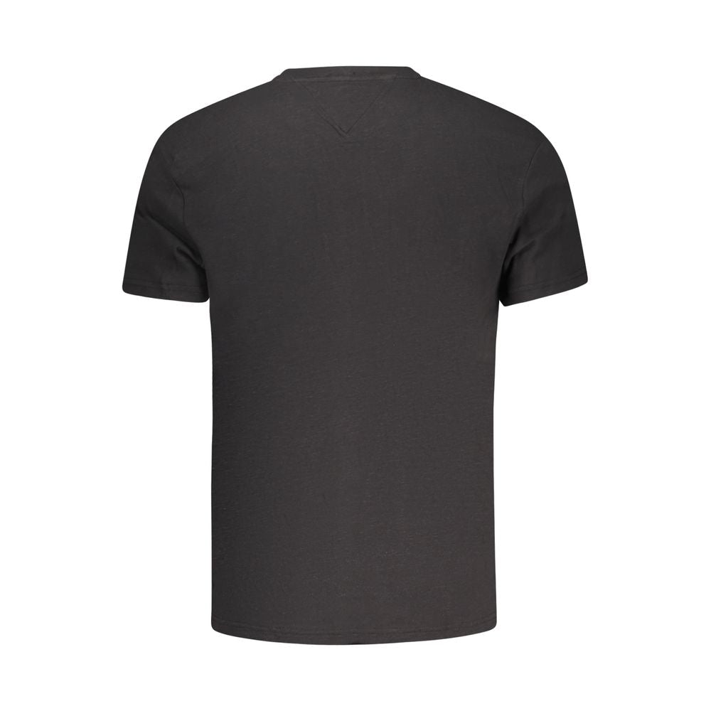 Tommy Hilfiger Schwarzes Baumwoll-T-Shirt für Herren