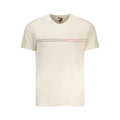 T-shirt beige en coton pour homme de la marque Tommy Hilfiger, coupe classique, visible sur un fond neutre.