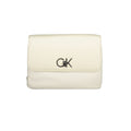 Sac à main beige en polyester pour femmes de Calvin Klein, avec poignées et design élégant.