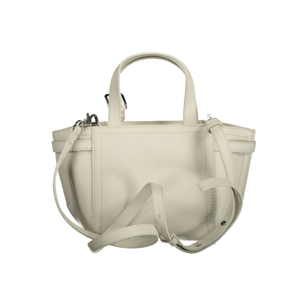 Sac à main pour femme Calvin Klein en polyester blanc, élégante et moderne, avec détails raffinés et finition soignée.