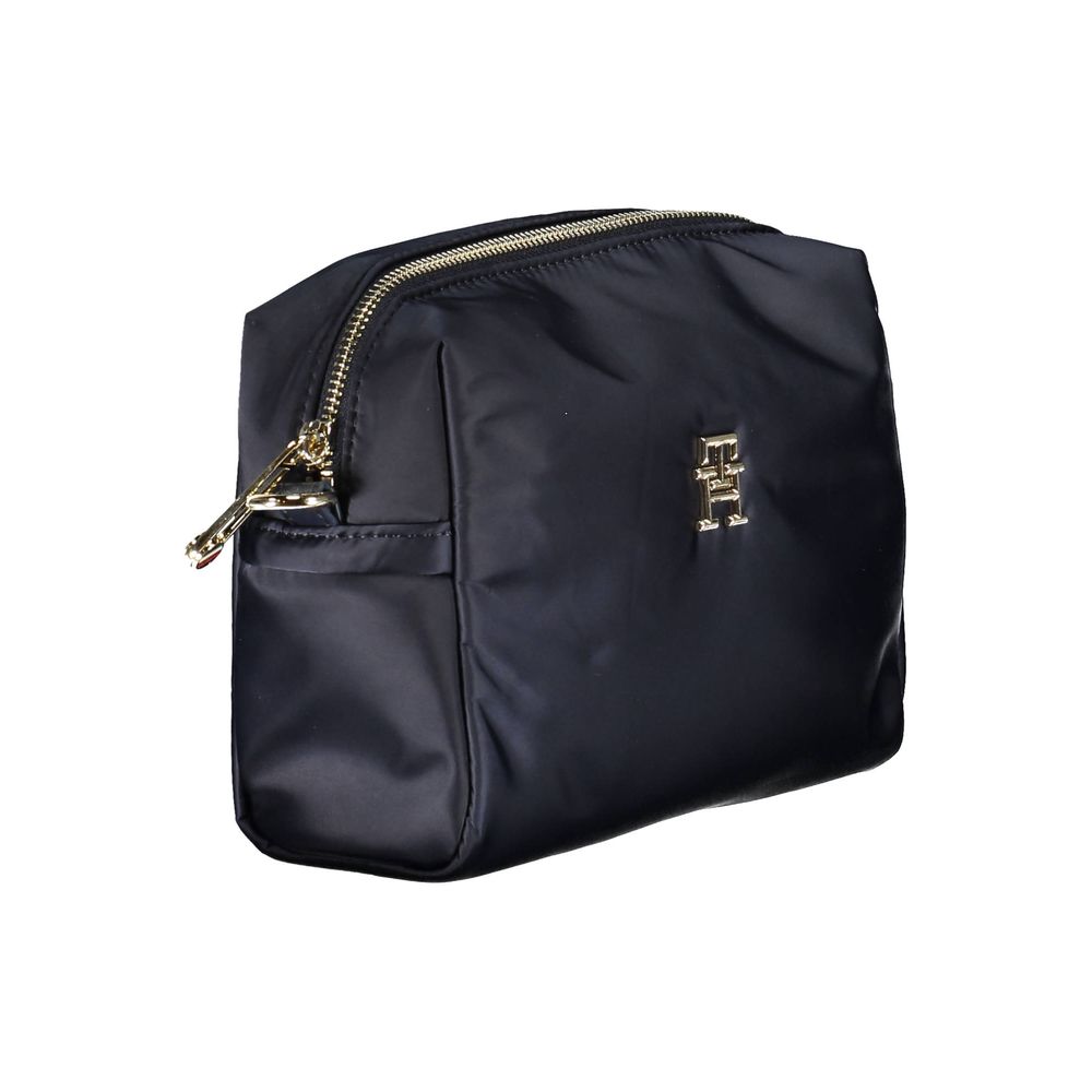 Sac à bandoulière en polyester bleu de Tommy Hilfiger pour femmes, avec détails élégants et logo de la marque visible.