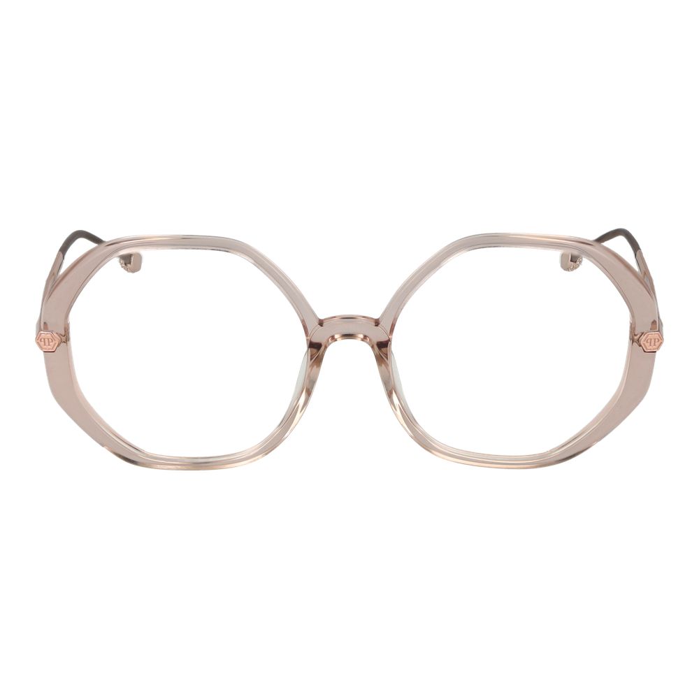 Lunettes en acétate de cellulose rose de la marque Philipp Plein, monture élégante et moderne pour un style tendance.