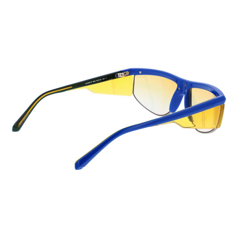 Lunettes de soleil en plastique bleu de marque Guess, style tendance pour homme ou femme, lunettes de soleil mode.
