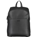 Sac à dos pour homme Calvin Klein en polyester noir, élégant et pratique, avec logo discret visible sur le devant.