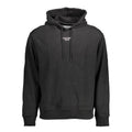 Sweat-shirt pour homme en coton noir de la marque Calvin Klein, vue de face avec col rond et manches longues.