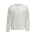 Sweatshirt blanc en coton pour homme de la marque Calvin Klein, vue de face sur fond neutre.