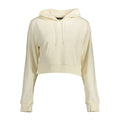 Sweat-shirt blanc en coton pour femmes de la marque Calvin Klein, coupe décontractée et logo discret sur la poitrine.