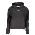 Sweat-shirt noir en coton pour femmes de la marque Calvin Klein, doux et confortable, avec logo discret sur la poitrine.