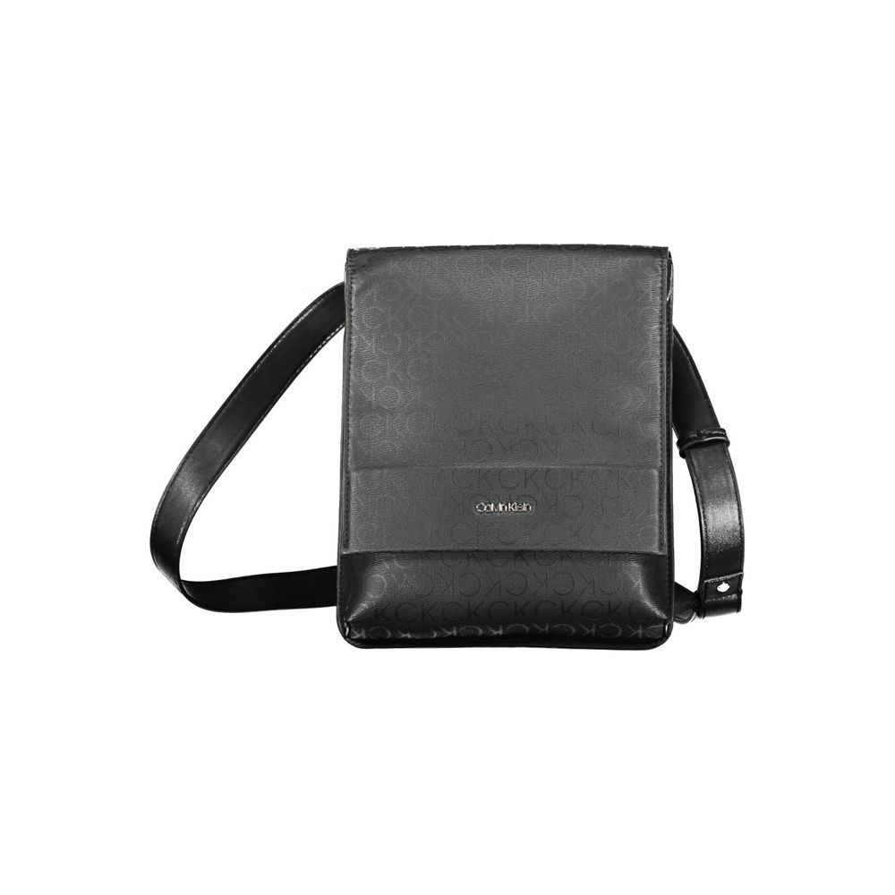 Sacoche homme en polyester noir de Calvin Klein, sac à bandoulière élégant avec logo de la marque.