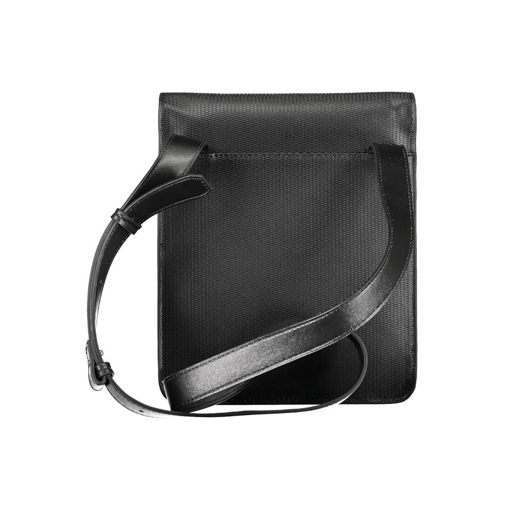 Sac à bandoulière pour homme Calvin Klein en polyuréthane noir, élégant et moderne, avec poignées et détails sophistiqués.