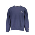 Sweatshirt homme en coton bleu de Tommy Hilfiger, détail du logo sur la poitrine, style décontracté et confortable.