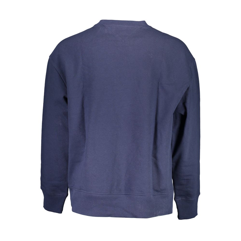 Sweatshirt en coton bleu pour homme de la marque Tommy Hilfiger, vue de face avec col rond et logo discret.
