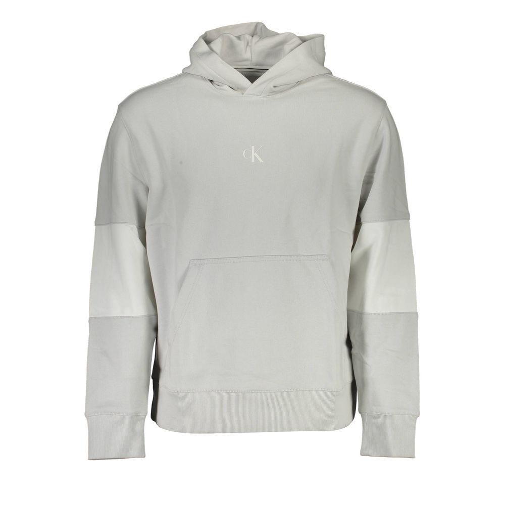 Sweat-shirt gris en coton pour homme de Calvin Klein, coupe décontractée et logo discret sur la poitrine.