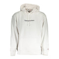 Pull homme en coton blanc Tommy Hilfiger, col rond et design simple, porté sur un mannequin.
