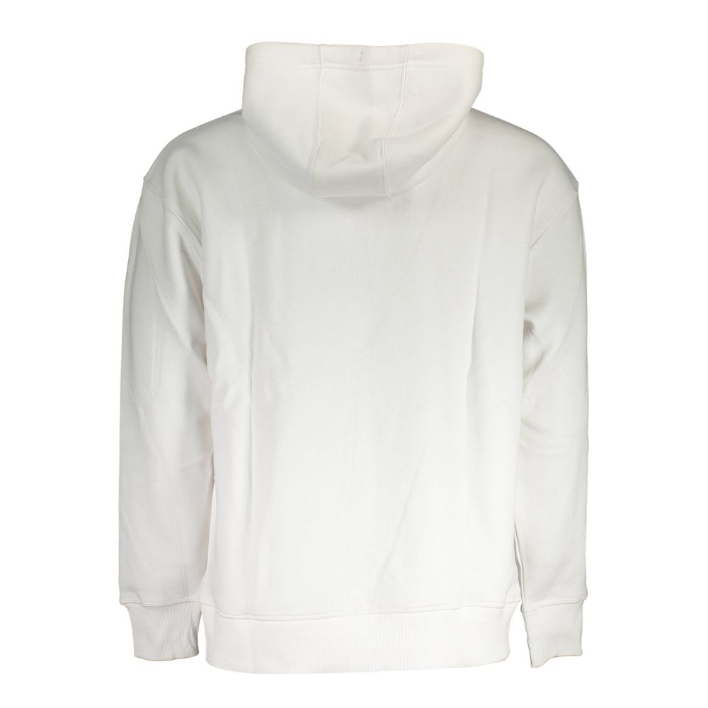 Pull blanc en coton pour homme Tommy Hilfiger, avec col rond et logo discret, porté sur un mannequin.