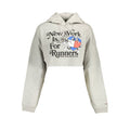 Sweat-shirt gris en coton pour femmes de la marque Tommy Hilfiger, motif classique et coupe décontractée.