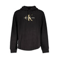 Sweatshirt noir en coton pour homme de la marque Calvin Klein, vue de face sur un fond neutre.