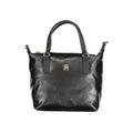 Sac à main en polyester noir pour femme de Tommy Hilfiger, design élégant et pratique, visible en détail dans l'image.