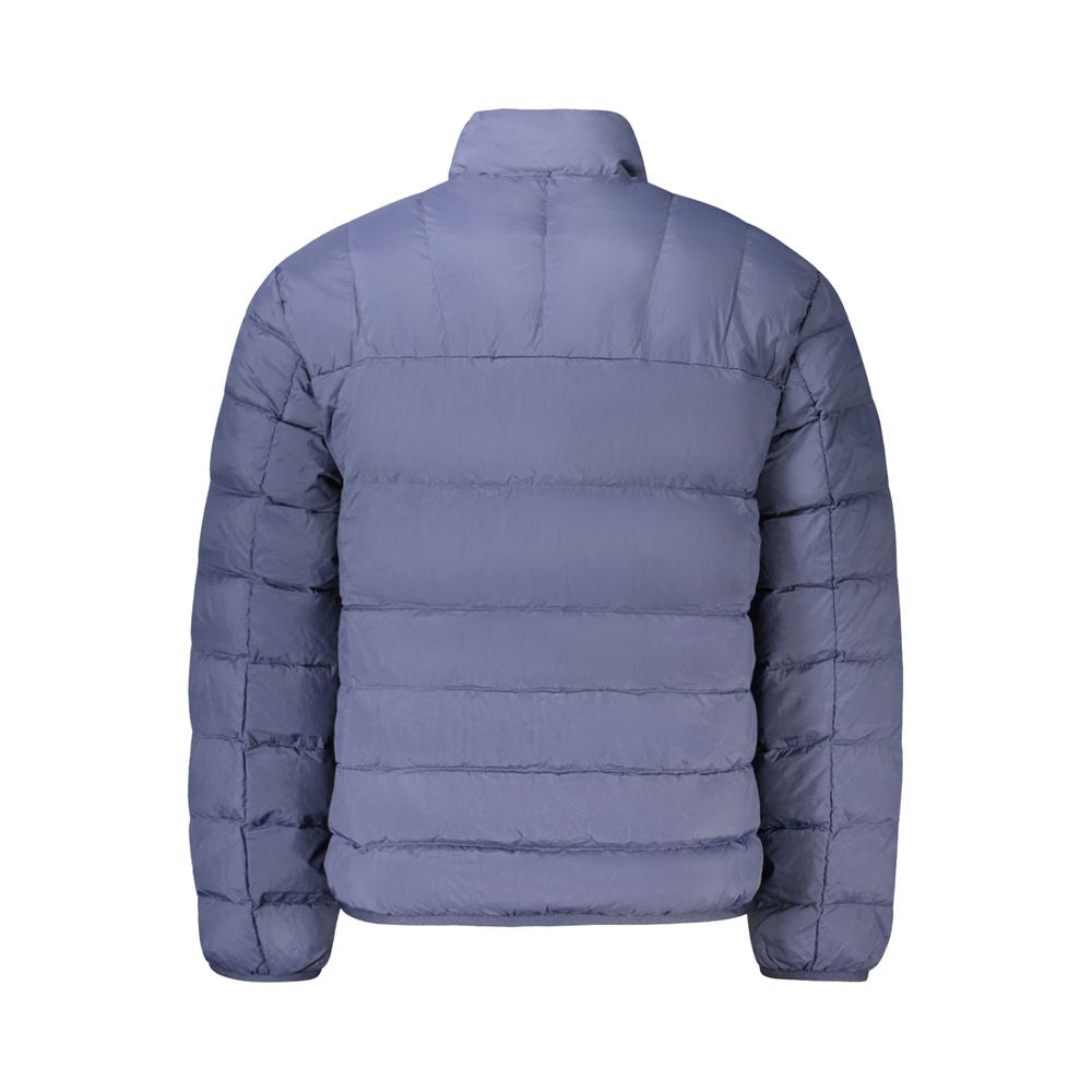 Veste homme Tommy Hilfiger en polyamide bleu, style décontracté avec fermeture éclair et col montant.
