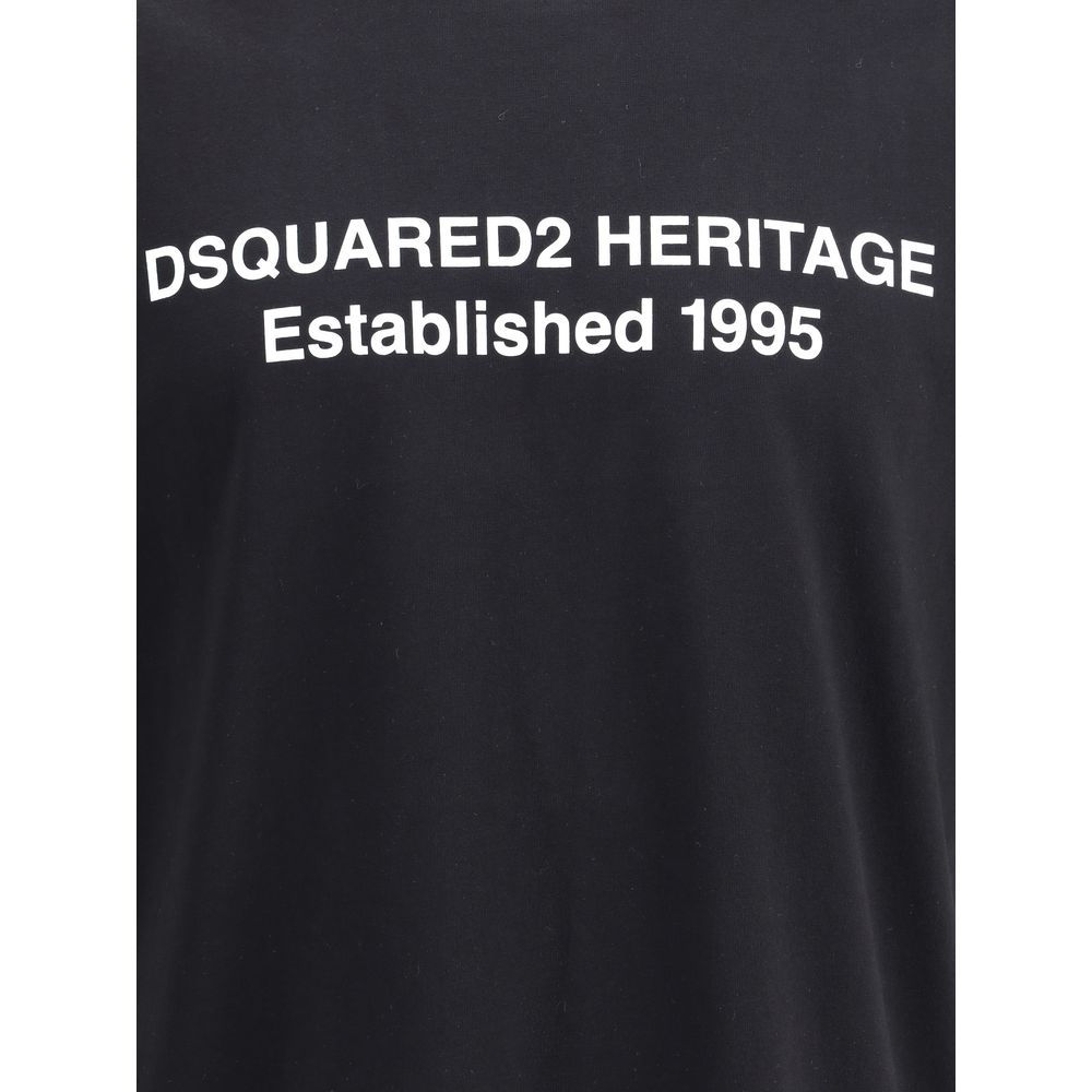 T-shirt en coton noir de Dsquared², style décontracté, avec logo discret visible sur le devant, pour un look moderne.
