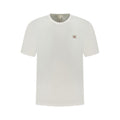 T-shirt blanc en coton pour homme de la marque Calvin Klein, coupe classique, visible sur un fond neutre.