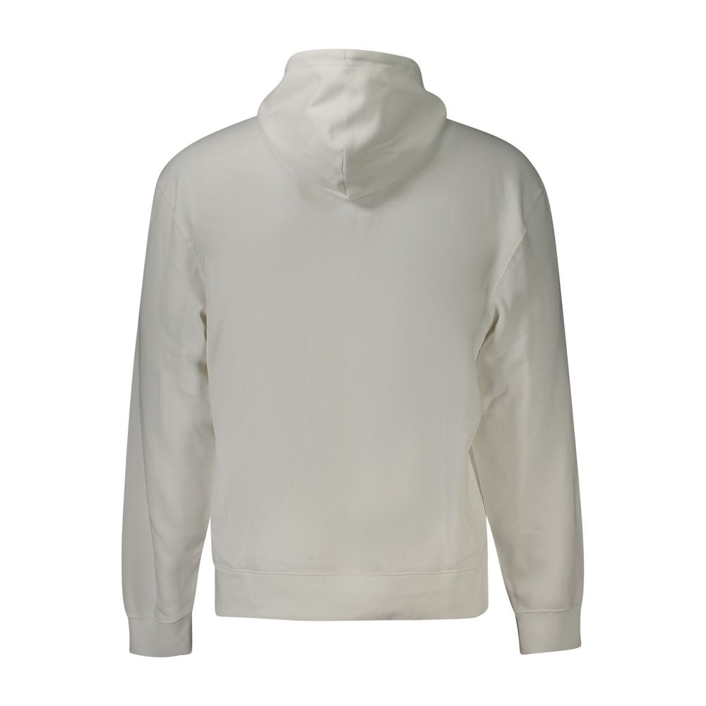 Sweatshirt blanc en coton pour homme de la marque Calvin Klein, vue de face avec logo discret sur la poitrine.
