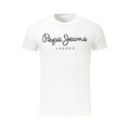 T-shirt blanc en coton pour homme de la marque Pepe Jeans, coupe classique et design simple, porté sur mannequin.