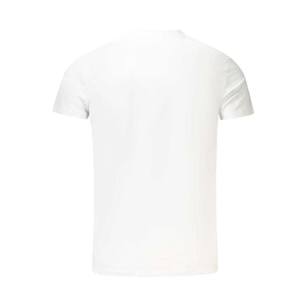 T-shirt blanc en coton pour homme de la marque Pepe Jeans, avec un style décontracté et un col rond visible.